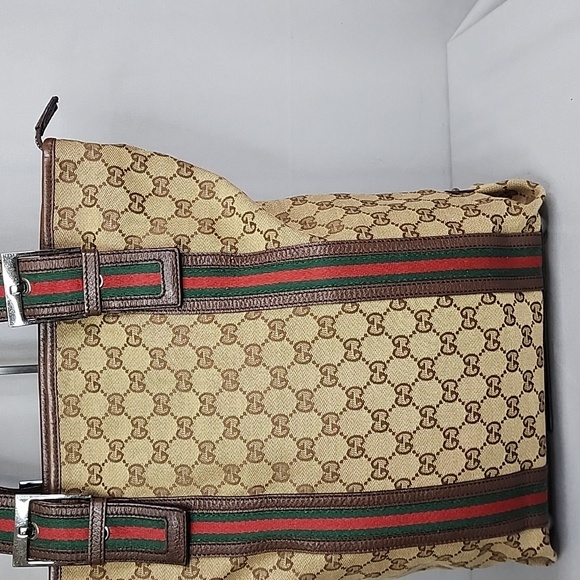 ✨️GUCCI GG Canvas Web Belted Handle Tall Tote Bag - Picture 7 of 16